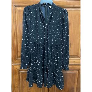 Kate Spade Scatter Dot Shirt Dress with Tie Neck SZ 2